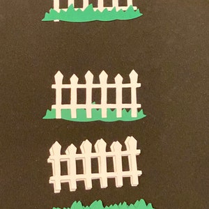 Weiße Lattenzaun und Gras Stanzteile Kartenherstellung Cake Toppers Scrapbooking Verzierungen Pinnwände Geschenkkörbe