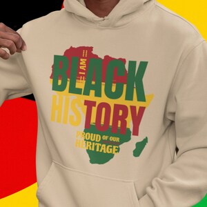 Gildan Sweatshirt® Proud of Black Heritage, African American Sweatshirts, Retro I&#39;m Black History Hoodies, Motivational Gifts for Friends