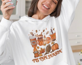 Fall Coffee Lover Sweatshirt, Pumpkin Latte Spice Thanksgiving Hoodie