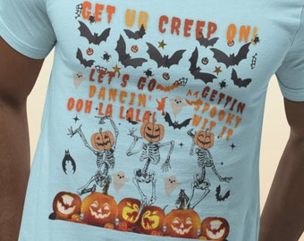 Dancing Skeleton Halloween Shirt, Vintage Ghost Unisex Tee