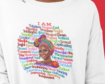 Gildan Sweatshirts® I Am Affirmation Sweatshirt of Hoodie, Black History Sweater, Girl Power Sweatshirt, Motiverende Empowered Women geschenken