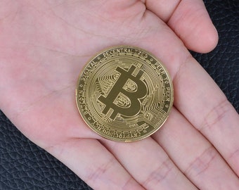 Bitcoin Coin Souvenir | Pièce de monnaie Bitcoin en or physique | Excellente idée cadeau!