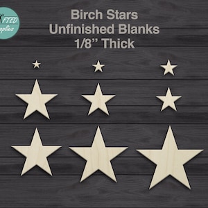 Flag Stars, Wood Stars, Crafts Supplies