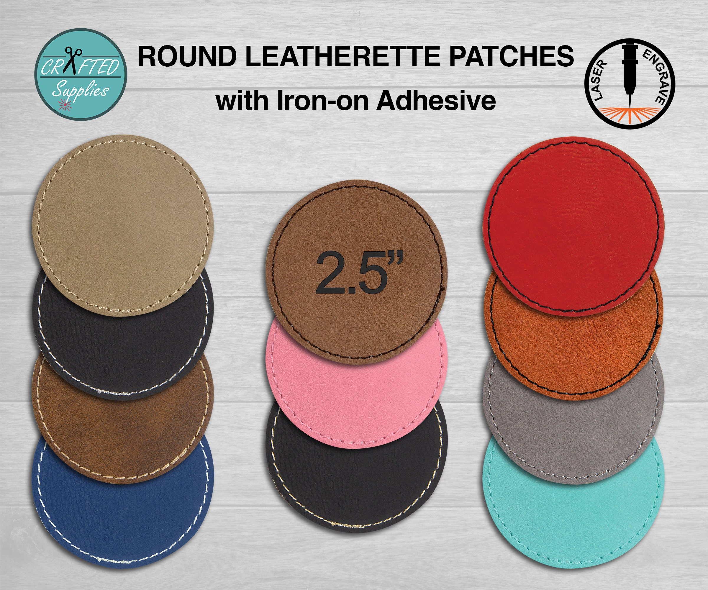 ROUND 10 GRAY BLANK sew on patch (4040) Large Blank Patches (H47)