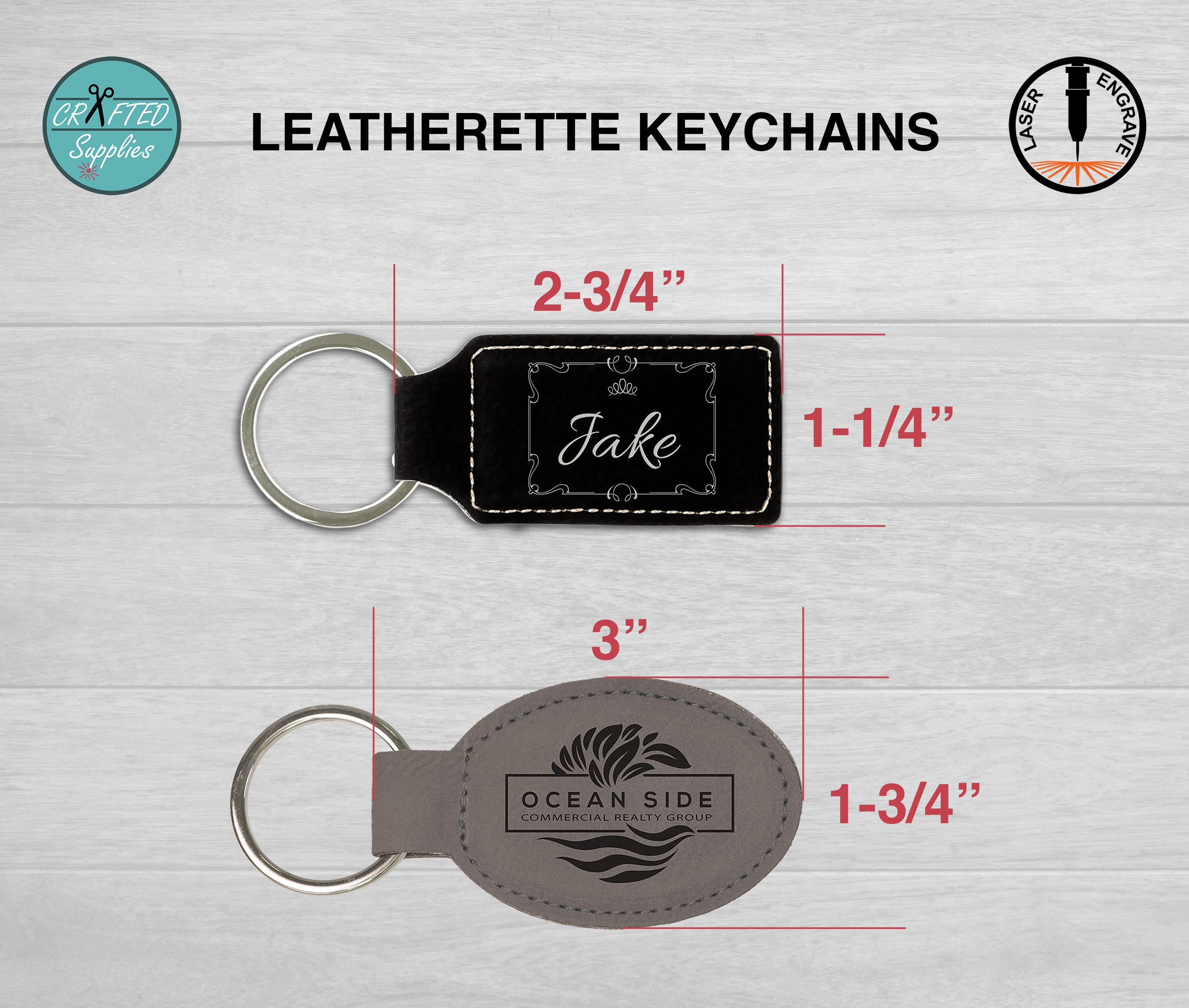 Leatherette Keychain, Glowforge Laser Supplies - Etsy