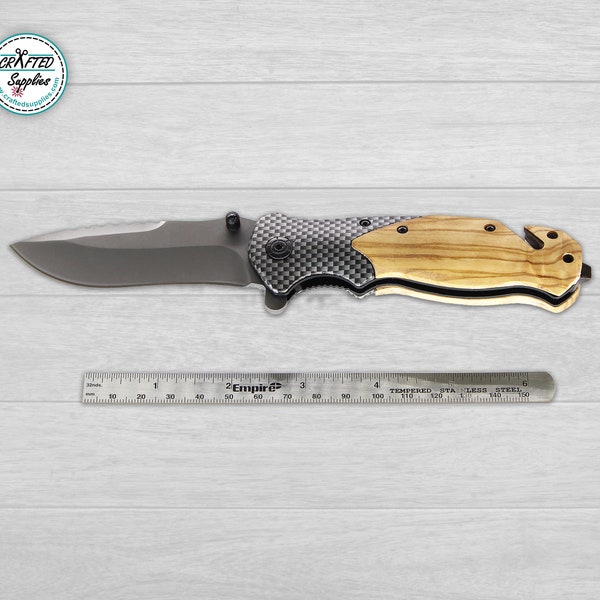 Olive Wood Pocket Knife for laser engraving