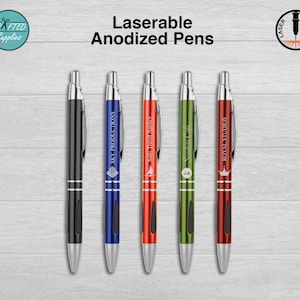 Laserable Anodized Pen 5 pack, Glowforge Laser Supplies