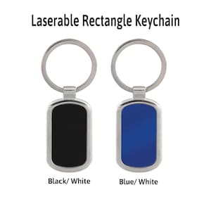 Porte-clés rectangle laser de 1 1/8 po. x 1 7/8 po.