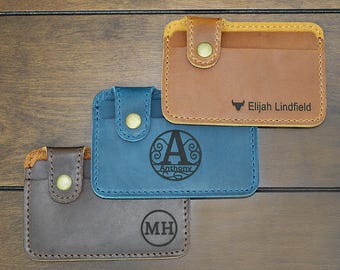 Laser Engraving Leather Snap Wallet