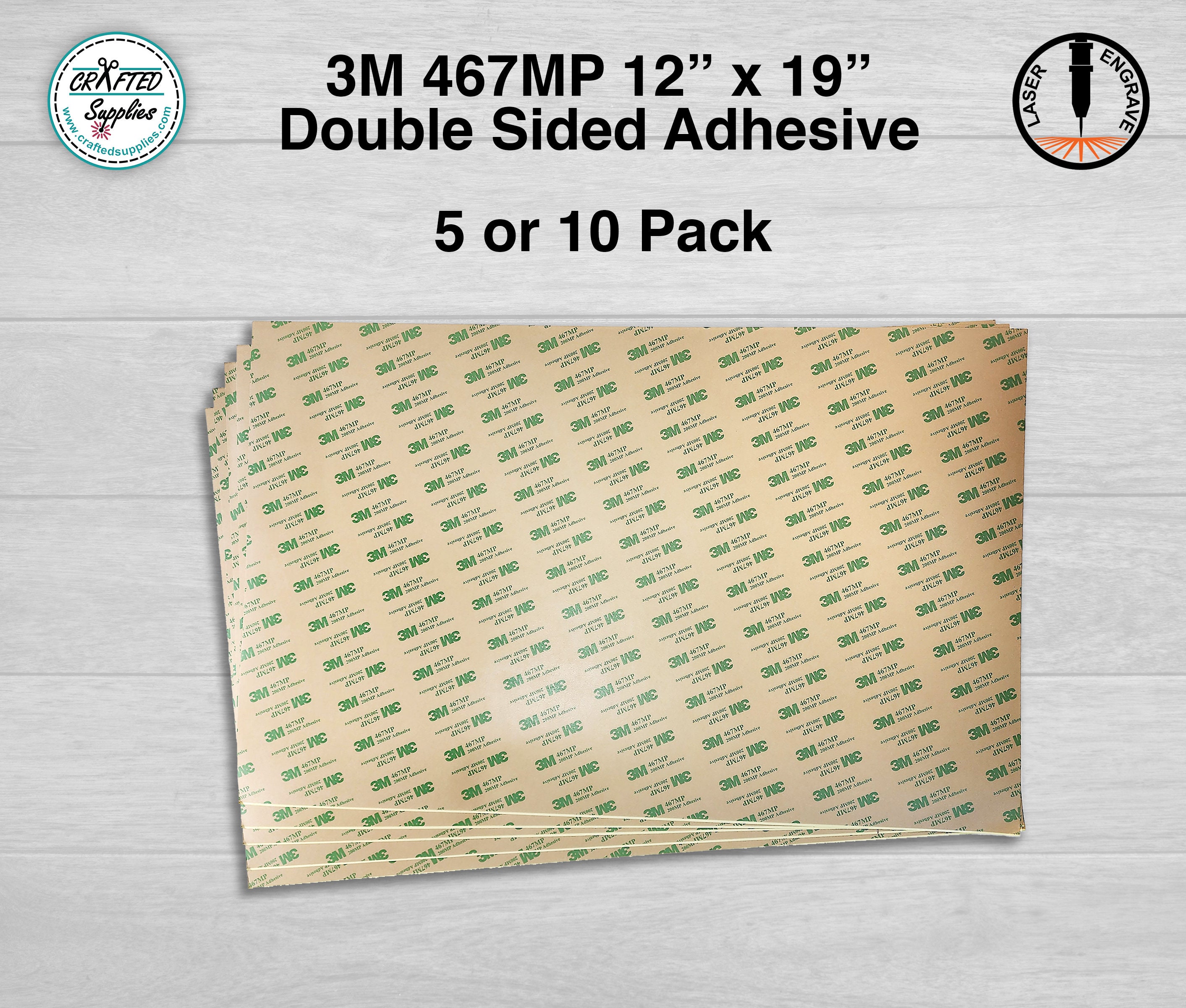 Pack 3 Sheets 8.5x11 3M 300LSE 9495LE Double Sided Strong Adhesive  Transparent Clear, for Glass, Plastics, Metals, Cellphone Screen Repair 