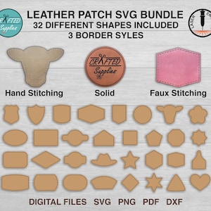 Hat Patch SVG Bundle for Leatherette and Leather. Digital Cut Files