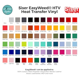 Siser EasyWeed® HTV Heat Transfer Vinyl for T-Shirts 12 by the Yard Rolls