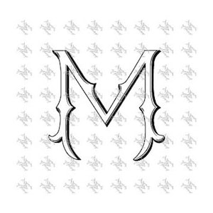 Letra M Monograma vintage, Letra única, Gráfico vectorial / Bodas / Decoración / Diseño / Bordado