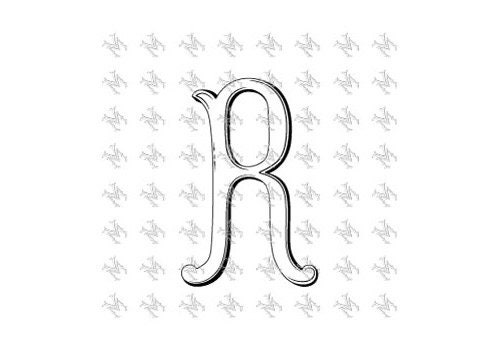Letter R Vintage Monogram, Single Letter, Vector Graphic | Weddings ...