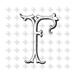 Letra F Monograma vintage, letra única, gráfico vectorial / bodas / decoración / diseño / bordado