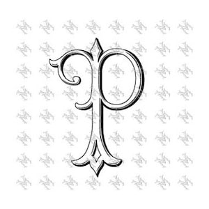 Letra P Monograma vintage, Letra única, Gráfico vectorial / Bodas / Decoración / Diseño / Bordado