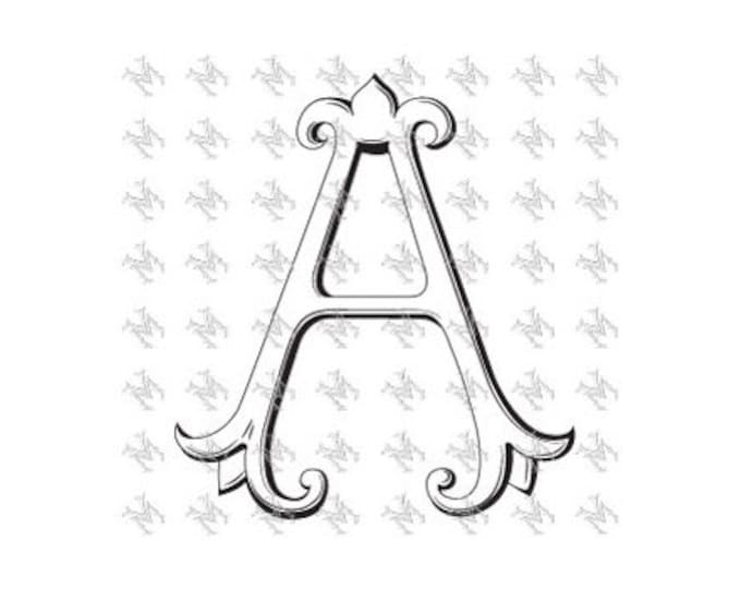 Letter A Vintage Monogram, Single Letter, Vector Graphic | Weddings ...