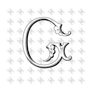Letra G Monograma vintage, letra única, gráfico vectorial / bodas / decoración / diseño / bordado