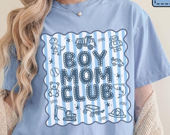 Boy Mom Club Comfort Colors Shirt • Mama Stamp Tshirt • Boy Mama Gifts • Mom of Boys Tee • Retro Mama • New Mom Gifts • Baby Shower Gift