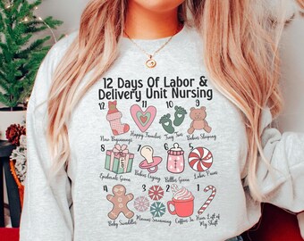 L&D Nurse Christmas Sweatshirt • Labor and Delivery Nurse Gifts