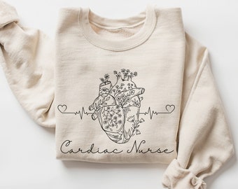 Cardiac Nurse Sweatshirt • Cardiac Nurse Gifts • Cardiovascular Nurse Graduation Gift • EKG Heart Sweater • Cardiology RN Gift • CCU Nurse