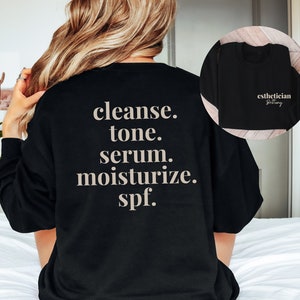 Personalized Esthetician Sweatshirt • Esthetician Gifts • Skincare Sweater • Custom Skin Therapist Name • Gift for Skin Therapist Crewneck