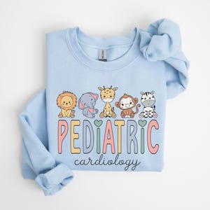 Pediatric Cardiology Animal Sweatshirt • PEDS Cardiac Nurse Work Sweater • Pediatric Cardiovascular Nurse Gifts • PEDS Cardiology Nurse Gift