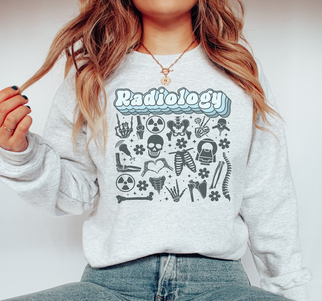 Retro Radiology Sweatshirt Radiology Gifts RAD Tech Gift Xray Tech Blue Skeleton Sweater Xray
