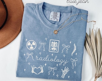 Radiology Comfort Colors Shirt • Coquette Radiology Department Work Tshirt • RAD Tech Gifts • Xray Tech Tees • X-ray School Graduation Gift