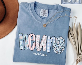 Personalized Neurology Comfort Colors Shirt • Neuro Coquette Preppy Work Tshirt • Neuro Nurse Gifts • Neurology Nurse • Neuro ICU Brain Tee