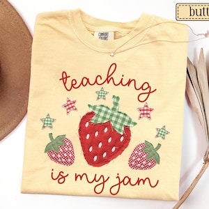 Teaching Is My Jam Faux Patchwork Shirt • Teacher Back To School Tees • First Day Of School Elementary Teacher Gifts • 1st 2nd 3rd 4th Grade
