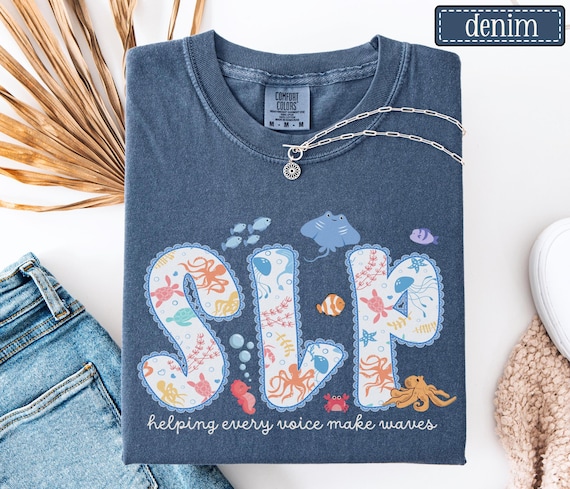 SLP Comfort Colors Shirt • Speech Language Pathology Tee • Ocean SLP Tshirt • Pediatric Speech Therapist Gift • SLP Assistant Slpa Work Tee