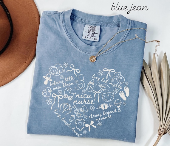 NICU Nurse Comfort Colors Shirt • NICU Coquette Heart Work Tshirt • Neonatal ICU Nurse Tees • Neonatal Intensive Care Unit Graduation Gifts