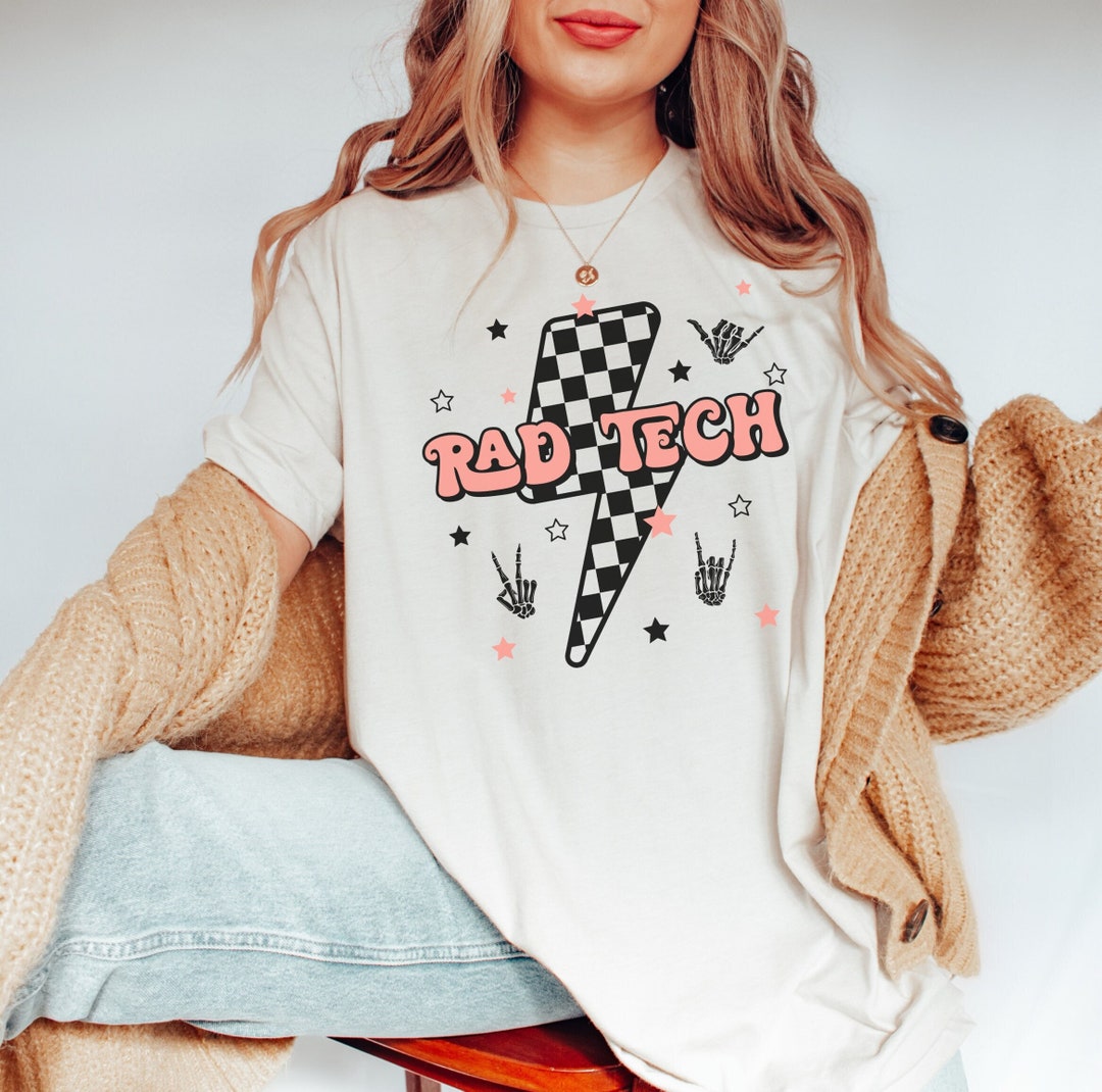 Retro RAD Tech Shirt Xray Tech Gifts Lightening Bolt Xray Technologist