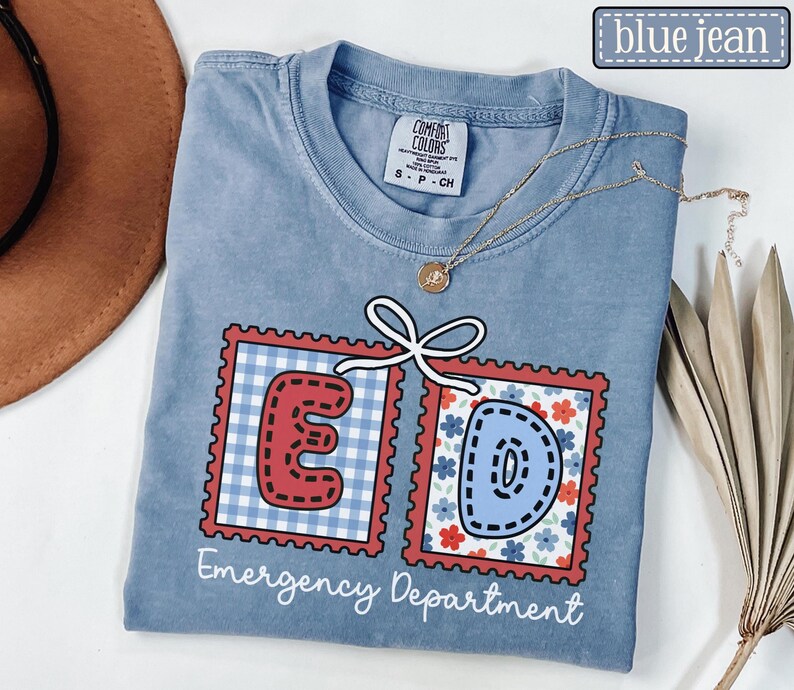 Emergency Department July 4th Shirt • Comfort Colors ER Nurse Fourth of July Tee • Emergency Room Crew Group Tees • Memorial Day ED Tech Blue Jean