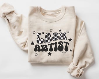 Retro Lash Artist Sweatshirt • Lash Tech Gifts • Womens Eyelash Boss Sweater • Unisex Lash Artist Sweatshirt • Esthetician Graduation Gift