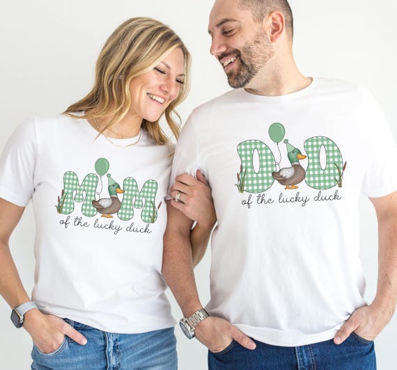Mom & Dad of The Lucky Duck Shirt • 1st Birthday Mommy and Me Duck Party Tshirt • Family Matching Lucky Duck Tees • Mom of The Lucky Duck