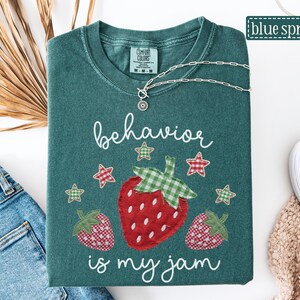 Behavior Is My Jam Faux Patchwork Shirt • ABA Therapy Comfort Colors Tshirt • BCBA RBT Gifts • Behavior Analyst Gift • Behavioral Therapist Blue Spruce