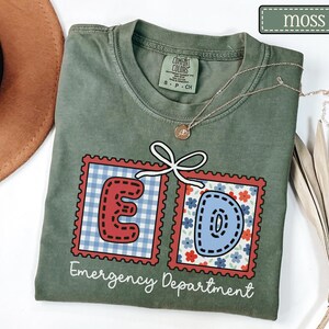 Emergency Department July 4th Shirt • Comfort Colors ER Nurse Fourth of July Tee • Emergency Room Crew Group Tees • Memorial Day ED Tech Moss