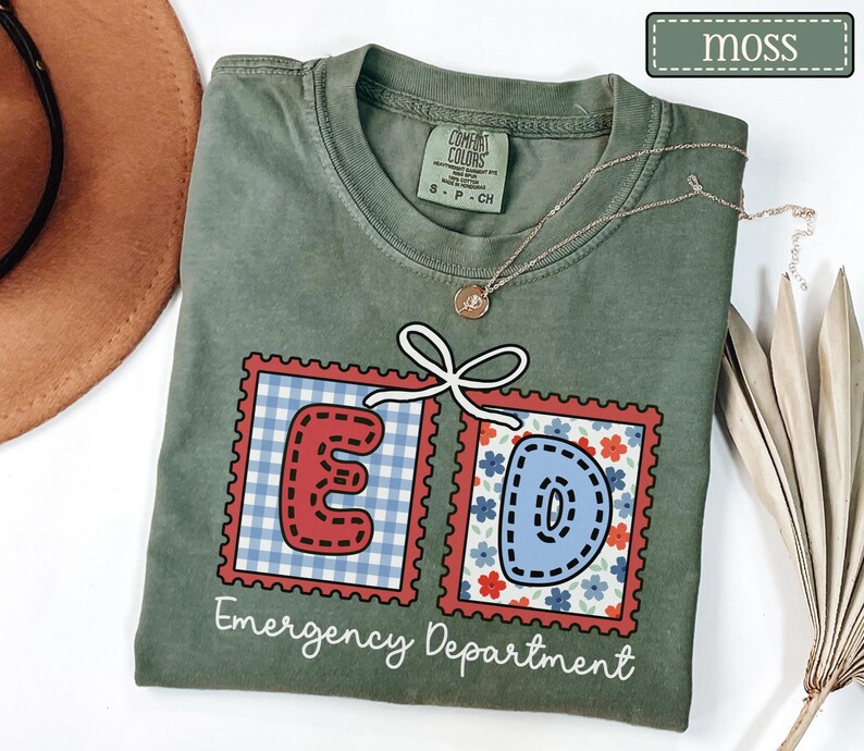 Emergency Department July 4th Shirt • Comfort Colors ER Nurse Fourth of July Tee • Emergency Room Crew Group Tees • Memorial Day ED Tech Moss