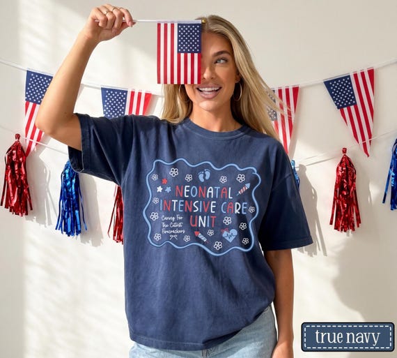 NICU July 4th Comfort Colors Shirt • Neonatal ICU Nurse Memorial Day Tee • NICU Nurse Gifts • Neonatal Intensive Care Unit Rn Fourth of July