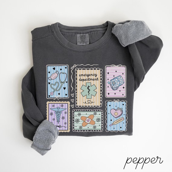 Emergency Department Comfort Colors Sweatshirt • ER Stamp Work Sweater • Emergency Nurse • Emergency Room Rn • ED Nurse Gift • EMT Paramedic