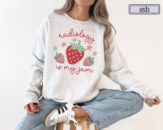 Radiology Department Sweatshirt • Radiology Is My Jam Faux Patchwork Sweater • RAD Tech Strawberry Pullover • Cute Xray Tech Gifts • CT MRI