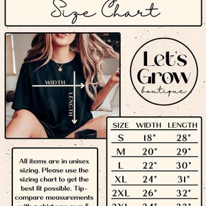 May include: Bella Canvas 3001 size chart for unisex t-shirts. The chart shows the width and length measurements in inches for sizes S through 4XL.