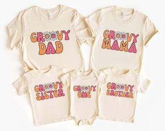 Camisetas personalizadas de Groovy Family • Camiseta de Groovy Mama • Traje de fiesta de cumpleaños Groovy • Camisetas Groovy Family personalizadas a juego • Groovy Sister