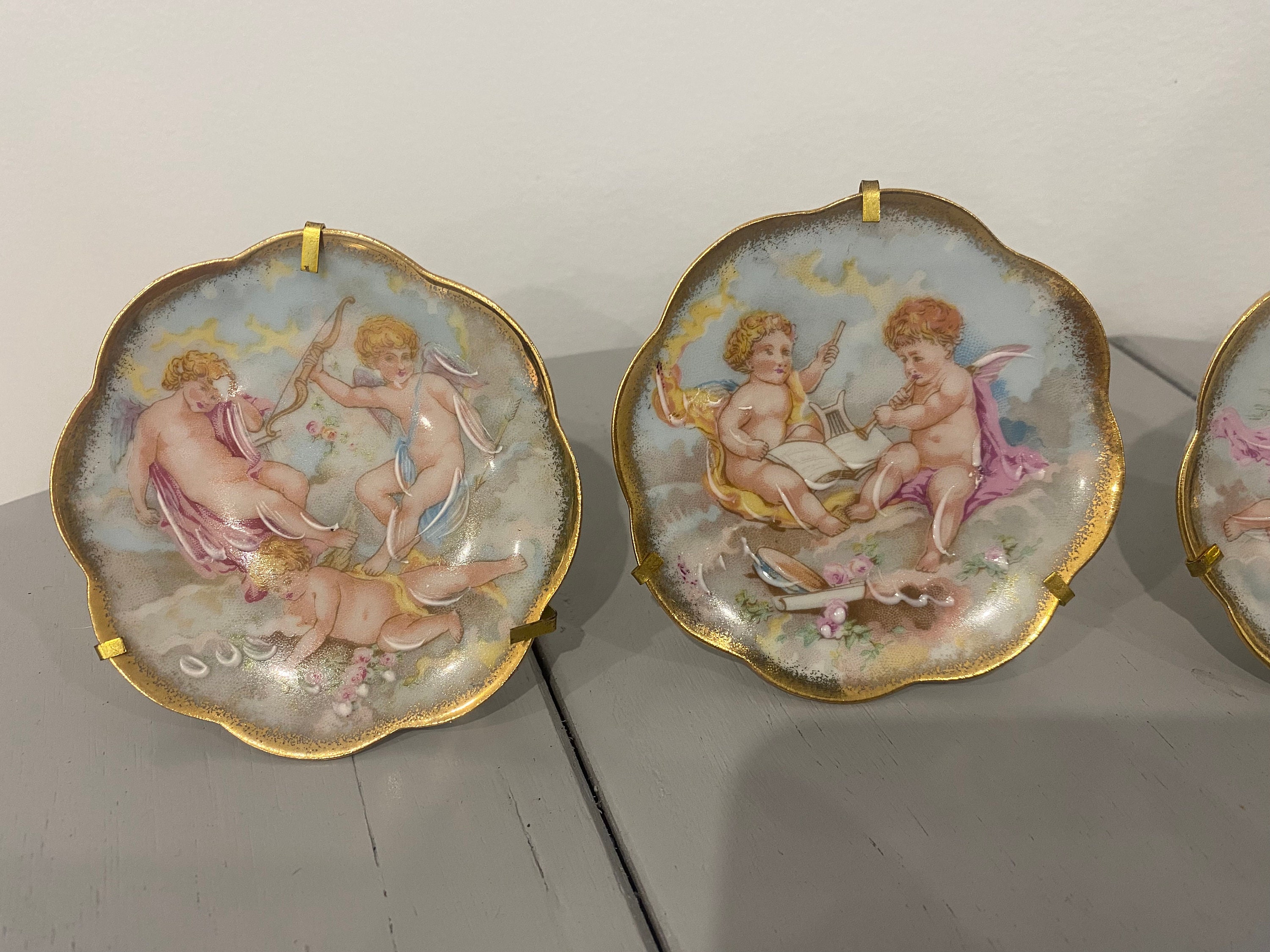 4 X Vintage Limoges Rehaussé Main France Porcelain Miniature Etsy