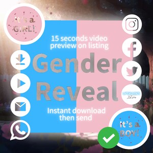 NEW Animated Digital it’s a BOY Gender Reveal Announcement  Video to send Via WhatsApp/email/ Social Media