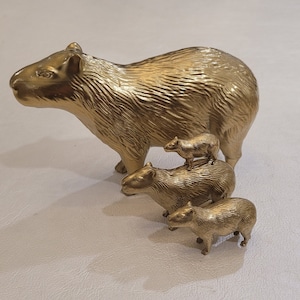 Capybara Gold 3D Printed Miniature Mini Figure Figurine Gift Desk Cute Meme Animal collection decoration cappybara cappy capy bara barra