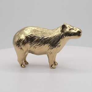 Capybara Gold 3D Printed Miniature Mini Figure Figurine Gift Desk Cute Meme Animal collection decoration rodent zoo