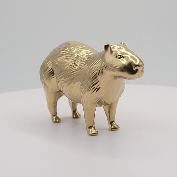 Capybara Gold 3D Printed Miniature Mini Figure Figurine Gift Desk